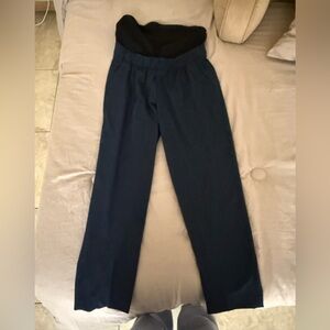 Zara Black & Navy Maternity Jumpsuit Pants